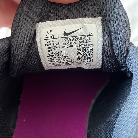 Nike Revolution 5 (GS) Black/Multi Girl's Running Shoes-Size 4.5 Y - Picture 7 of 8